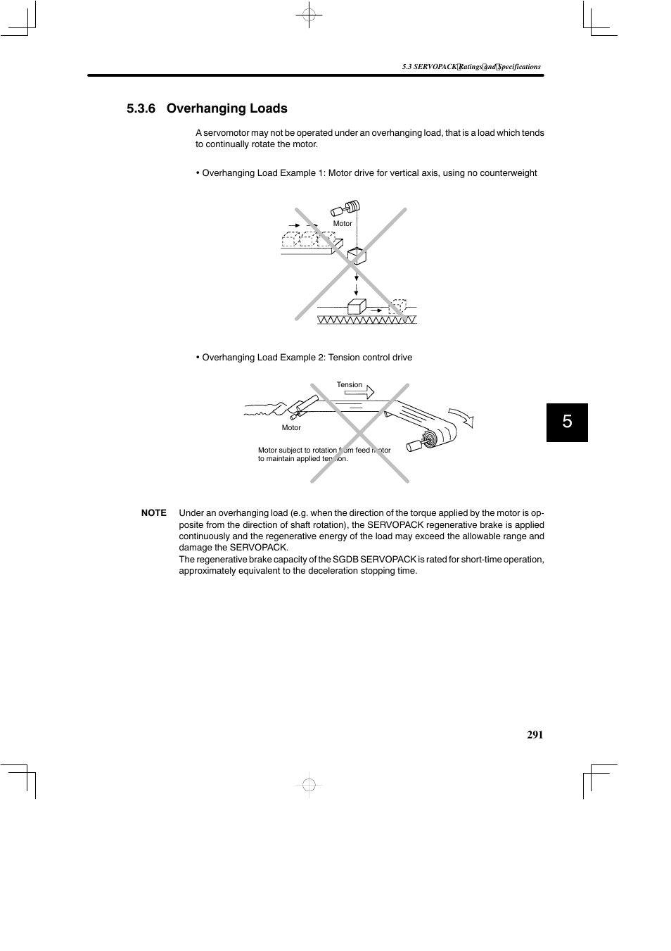 6 overhanging loads | Yaskawa SGDB User Manual | Page 301 / 585