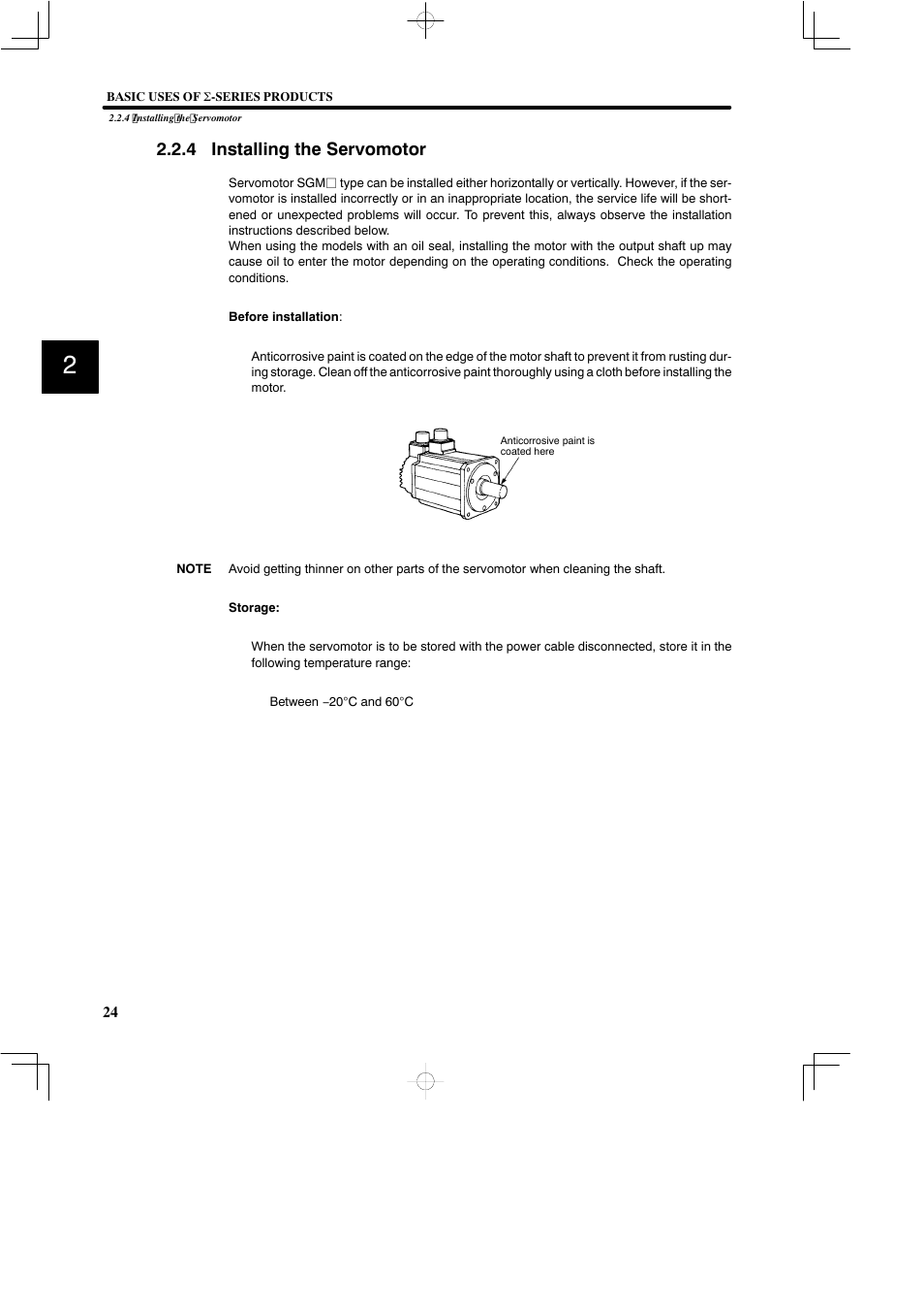 4 installing the servomotor | Yaskawa SGDB User Manual | Page 36 / 585