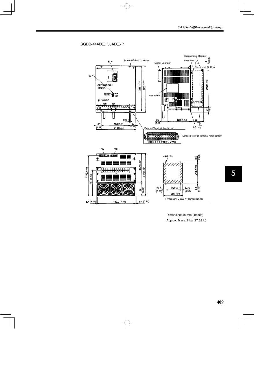 Sgdb-44adj, 50adj-p | Yaskawa SGDB User Manual | Page 419 / 585