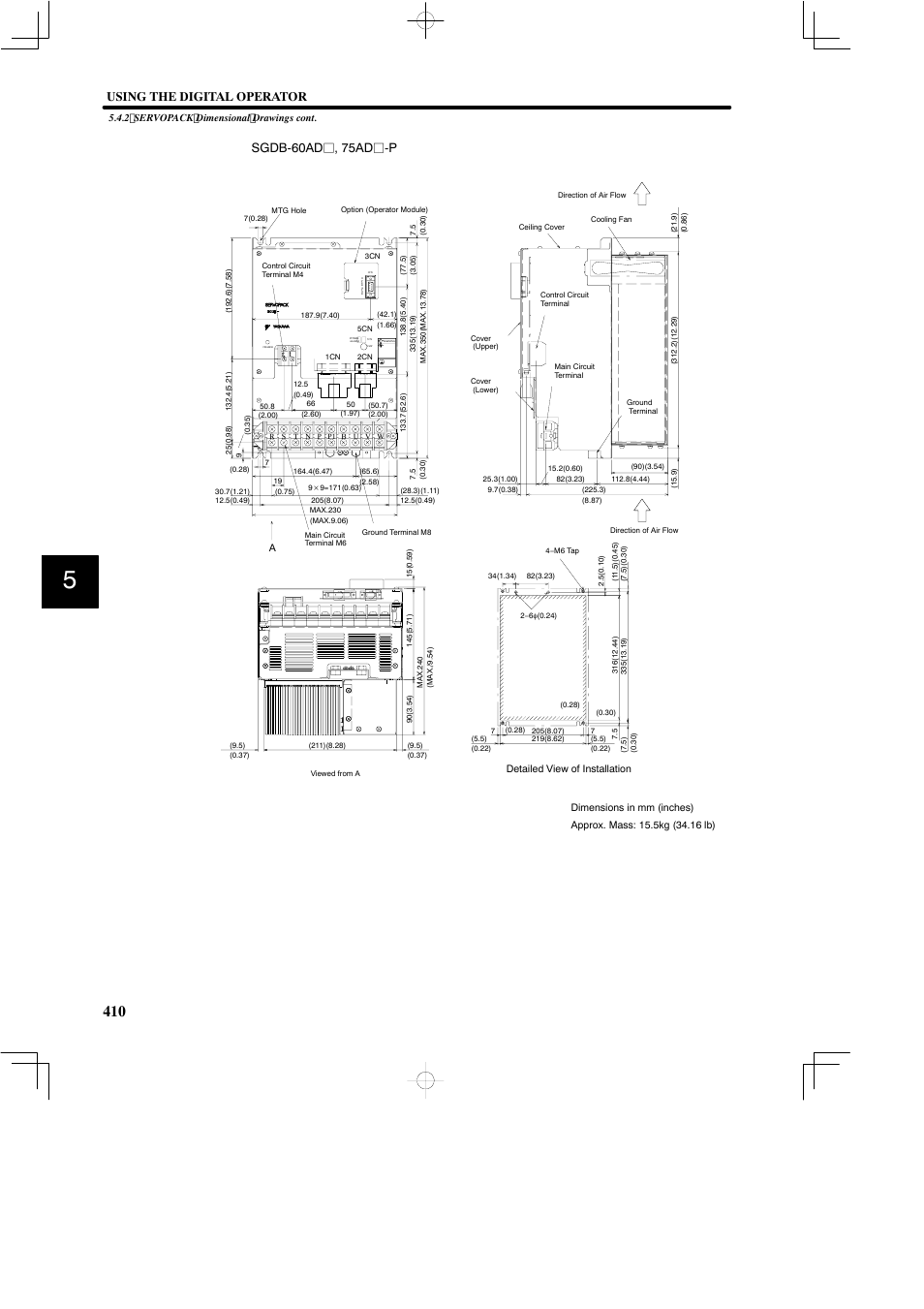 Using the digital operator, Sgdb-60adj, 75adj-p | Yaskawa SGDB User Manual | Page 420 / 585
