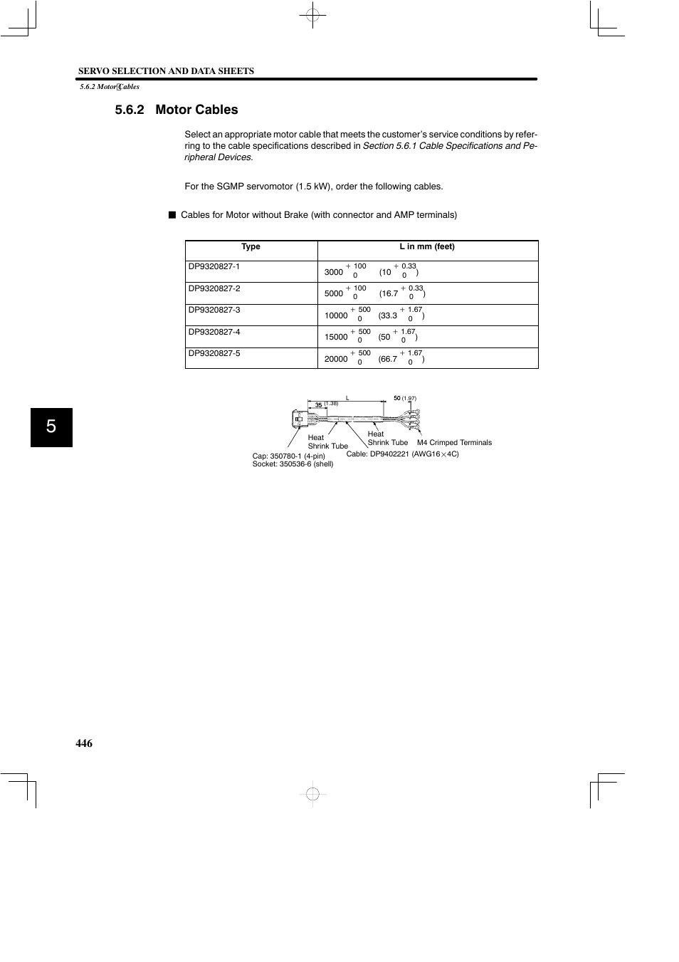 2 motor cables | Yaskawa SGDB User Manual | Page 456 / 585