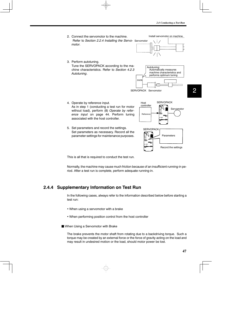 4 supplementary information on test run | Yaskawa SGDB User Manual | Page 59 / 585