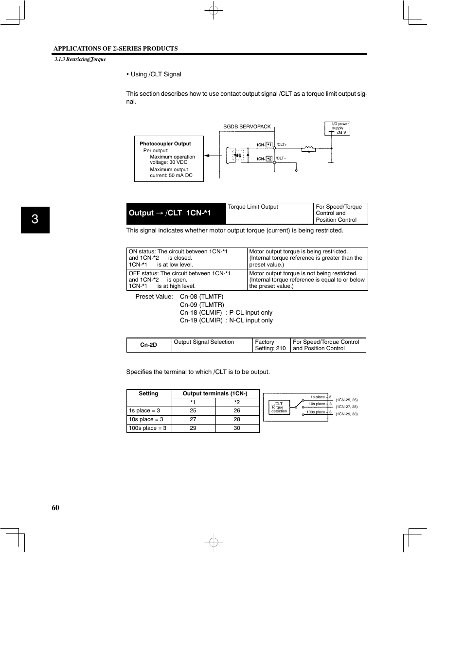 Output → /clt 1cn-*1 | Yaskawa SGDB User Manual | Page 72 / 585