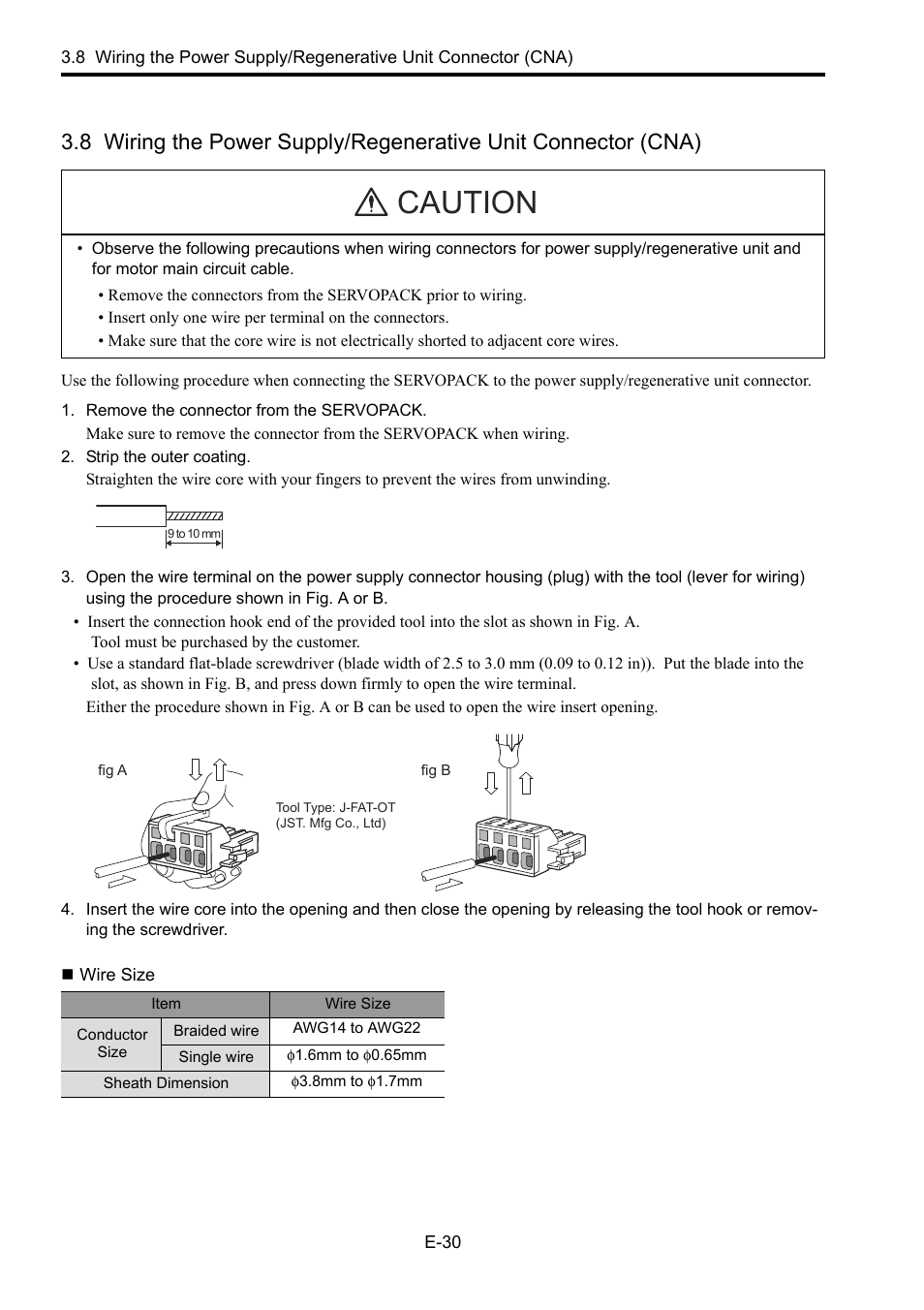 Wire size, Caution | Yaskawa Junma Series SERVOPACK User Manual | Page 31 / 94