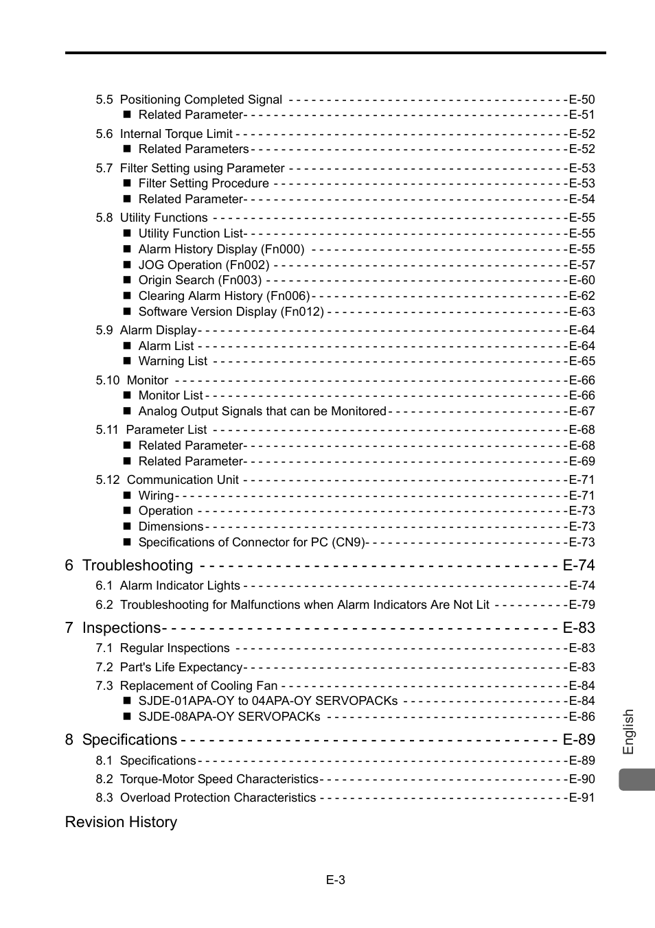 Revision history | Yaskawa Junma Series SERVOPACK User Manual | Page 4 / 94