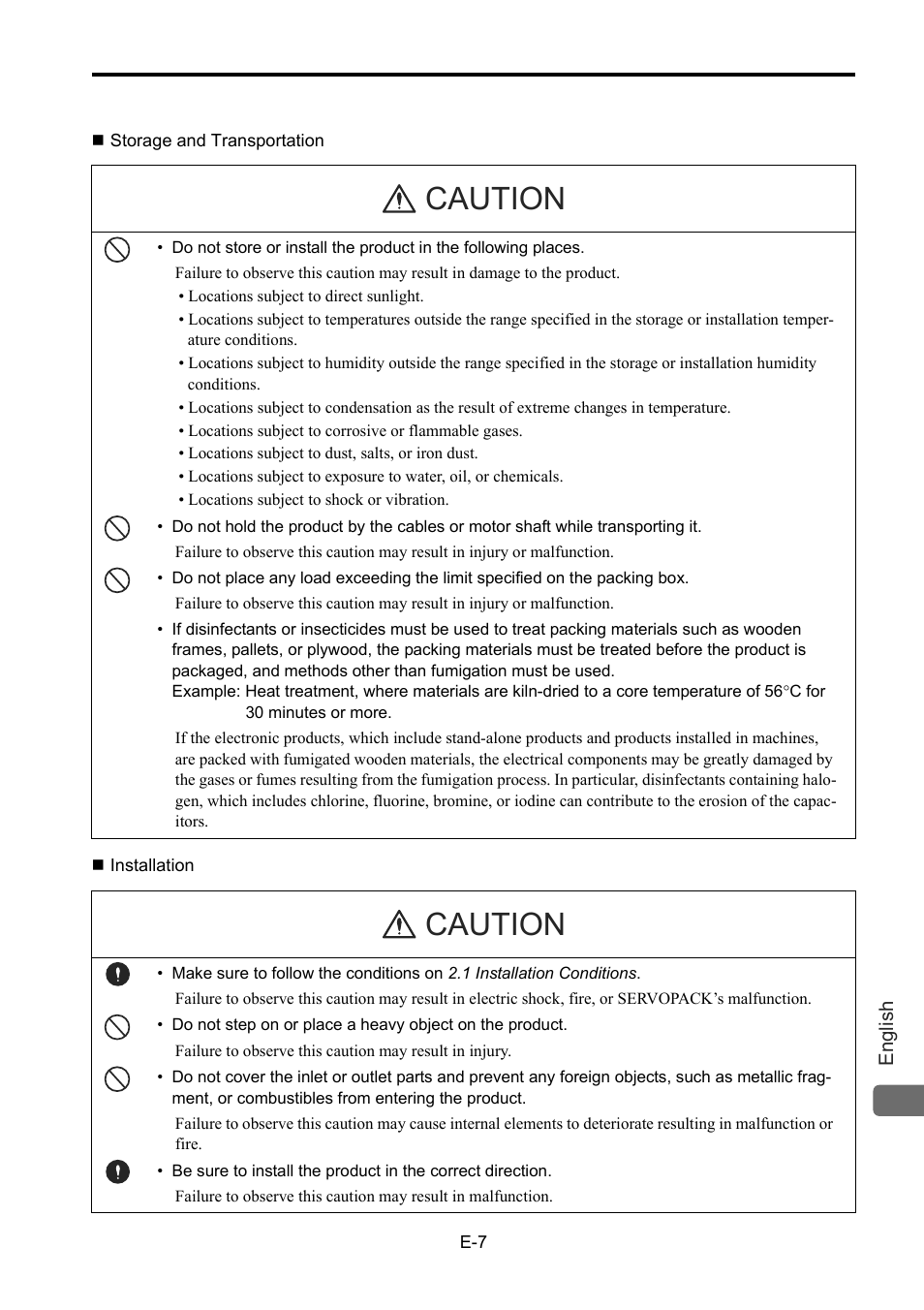 Caution | Yaskawa Junma Series SERVOPACK User Manual | Page 8 / 94