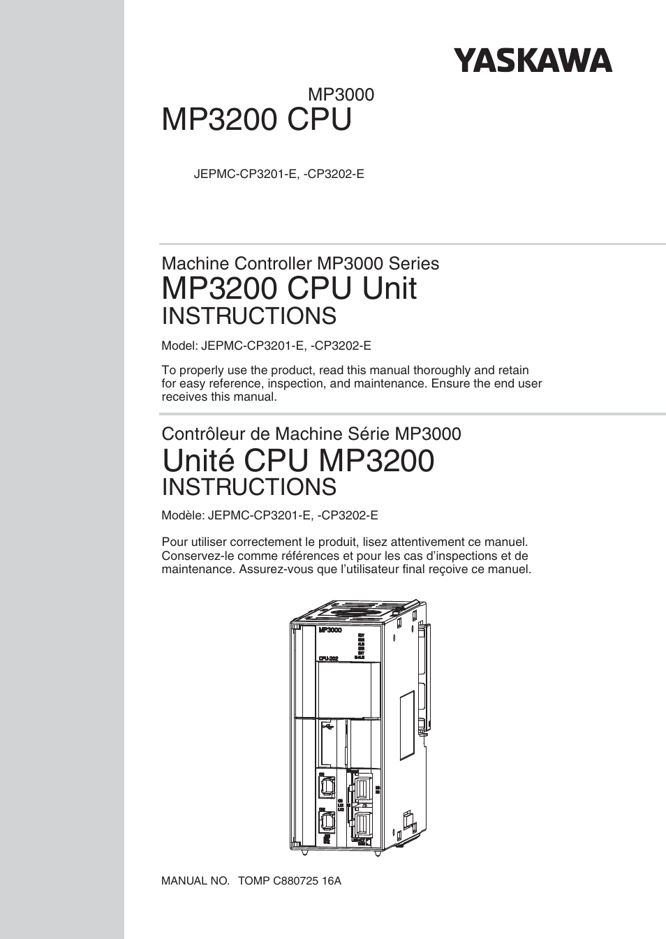 Yaskawa MP3200 CPU User Manual | 37 pages