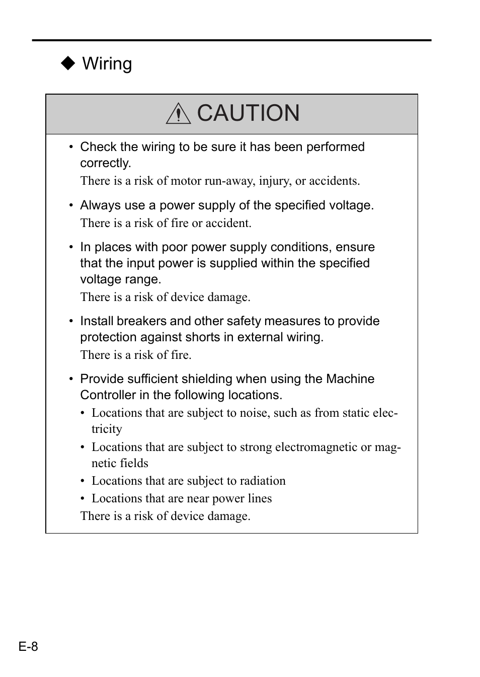 Caution, Wiring | Yaskawa MP3200 CPU User Manual | Page 10 / 37