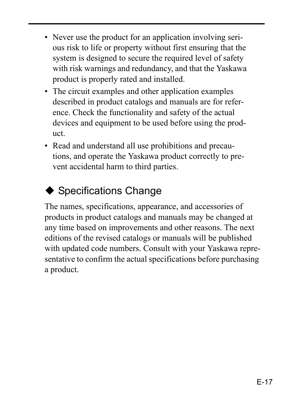 Specifications change | Yaskawa MP3200 CPU User Manual | Page 19 / 37