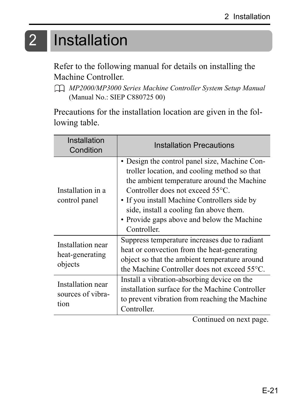 2 installation, Installation, 2installation | Yaskawa MP3200 CPU User Manual | Page 23 / 37