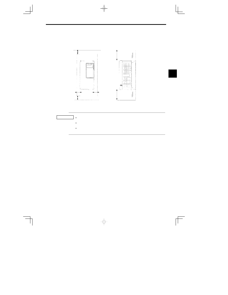 4 installation orientation and space | Yaskawa VS-626 MC5 User Manual | Page 31 / 294