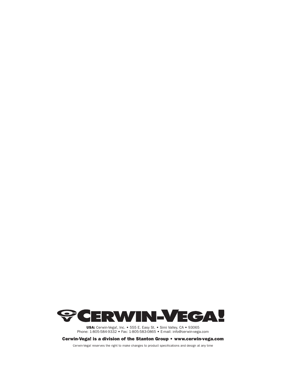 Cerwin-Vega Classic Series CLSC-6 User Manual | Page 4 / 4