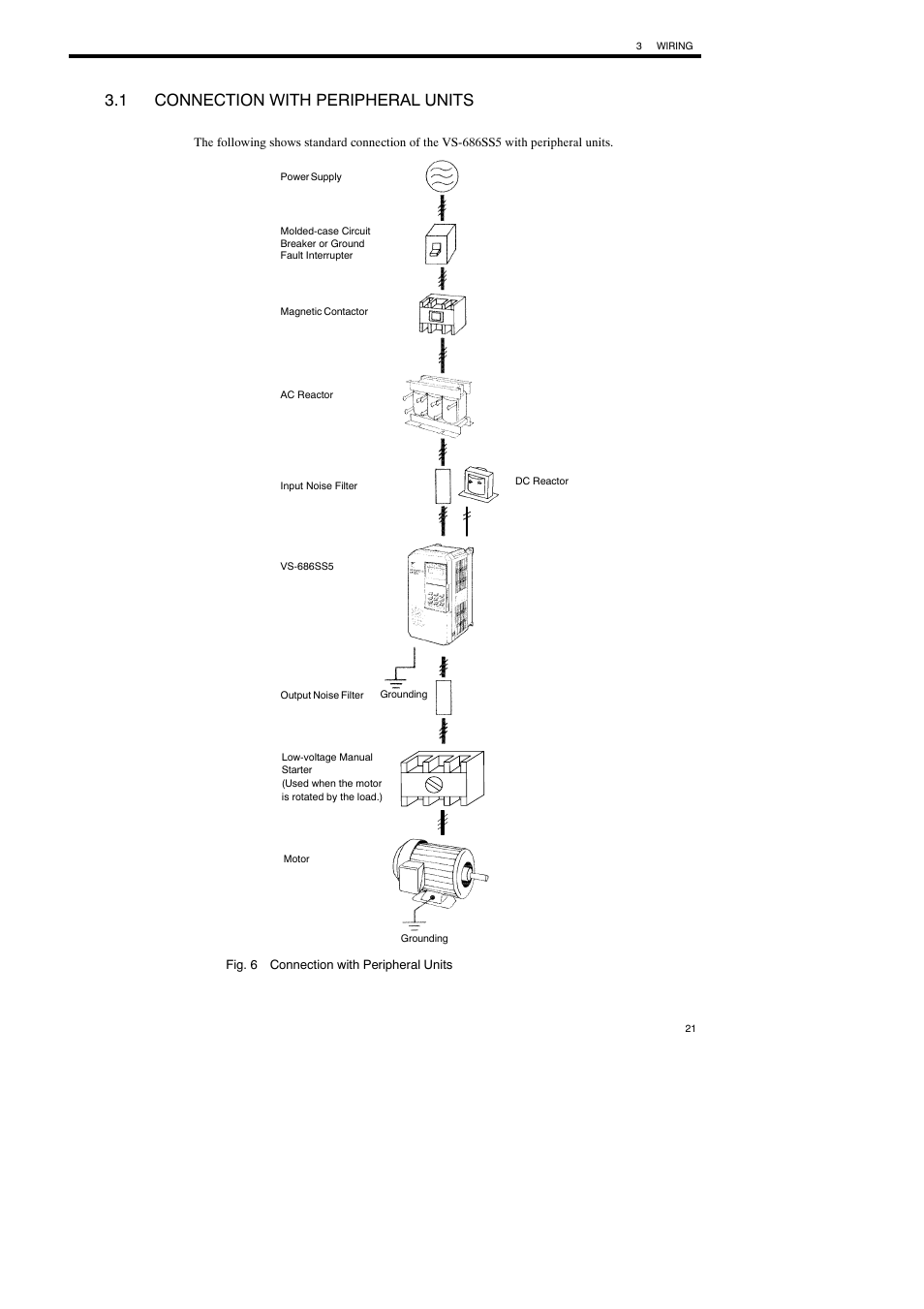 1 connection with peripheral units | Yaskawa Varispeed-686SS5 CIMR-SSA User Manual | Page 20 / 94