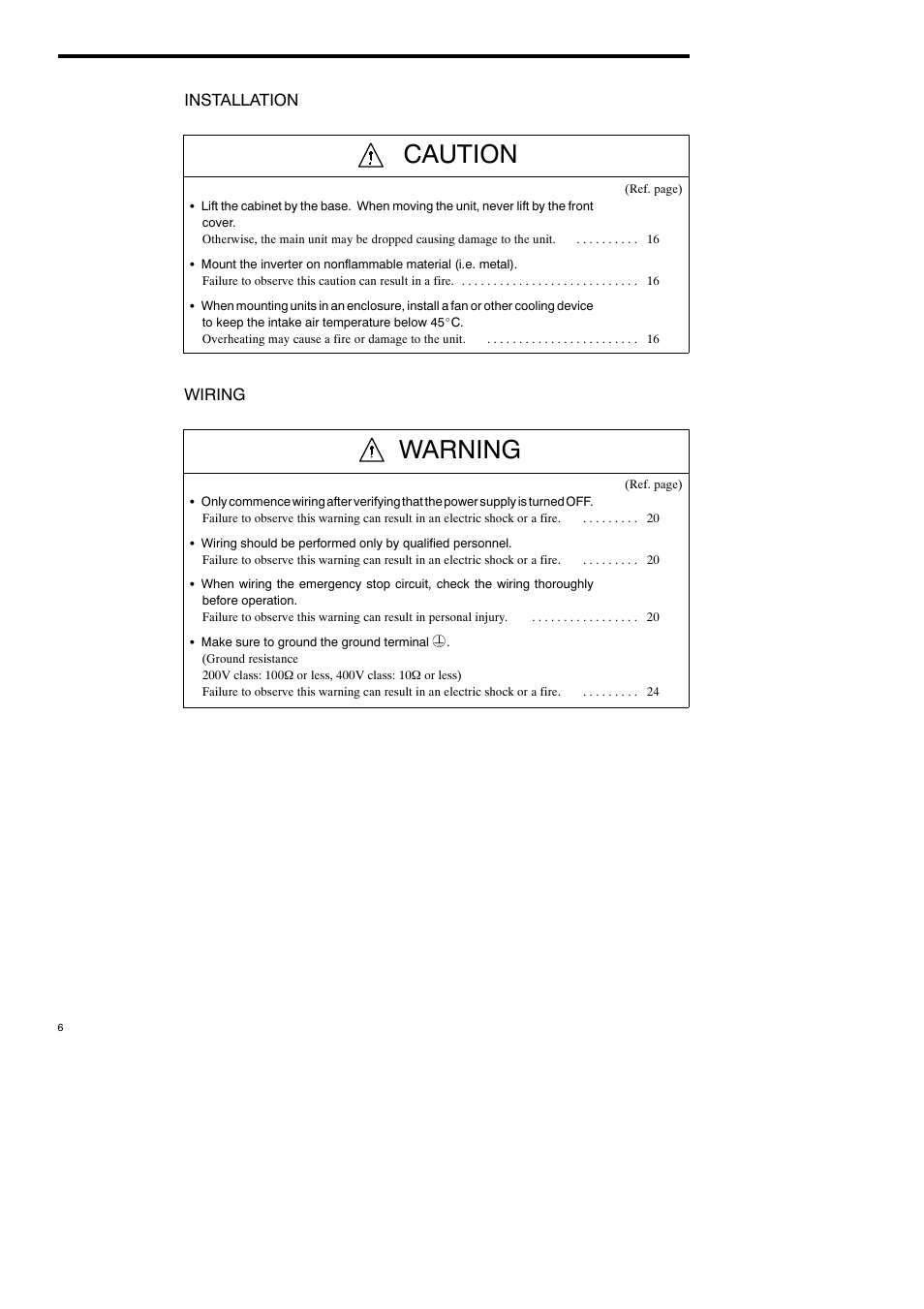 Caution, Warning | Yaskawa Varispeed-686SS5 CIMR-SSA User Manual | Page 5 / 94