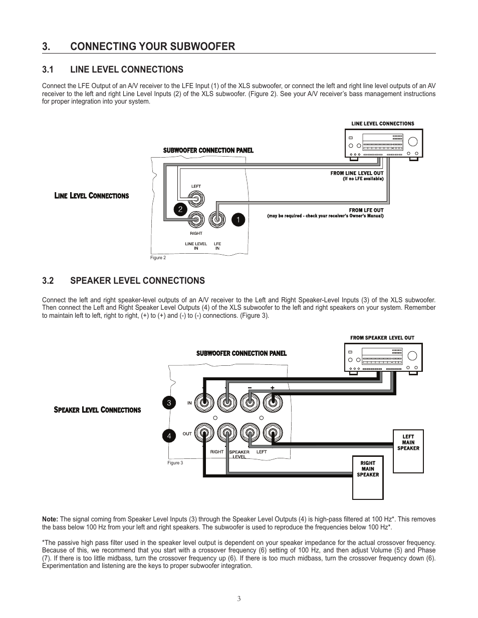 Connecting your subwoofer | Cerwin-Vega SUBWOOFERS XLS-12S User Manual | Page 6 / 8