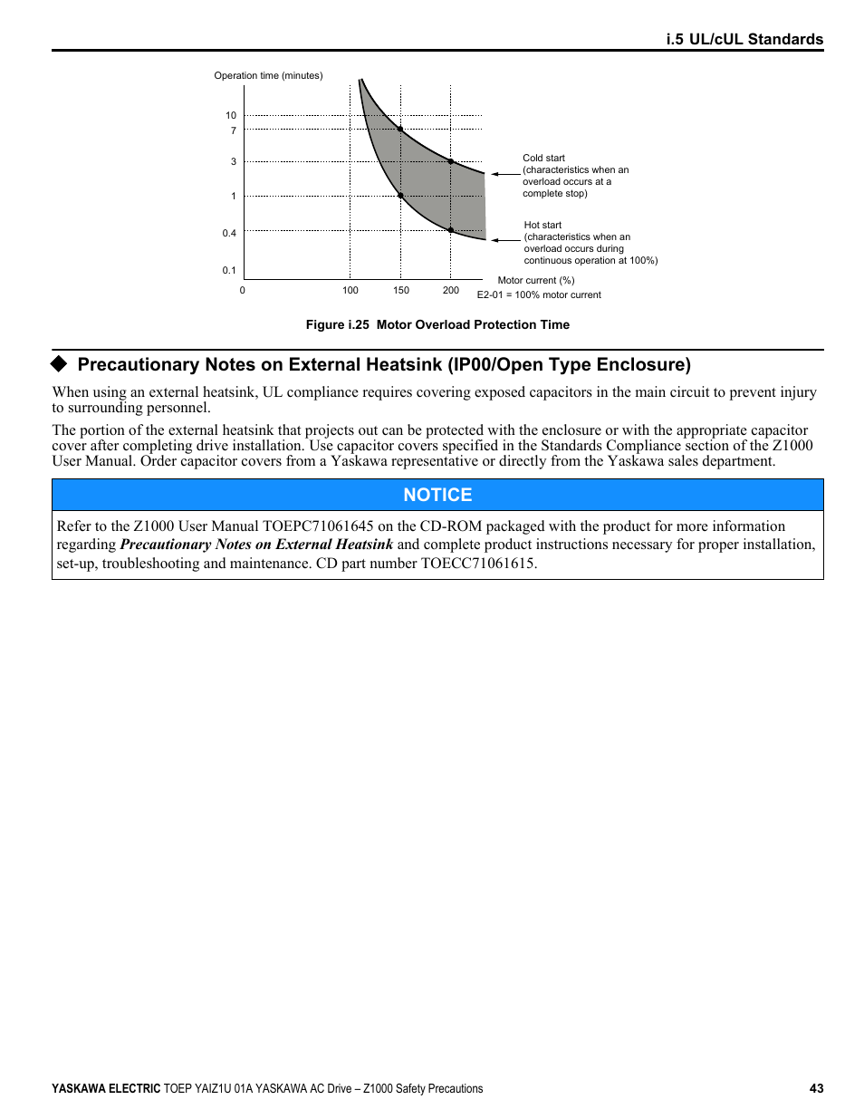 Notice | Yaskawa AC Drive Z1000 HVAC User Manual | Page 43 / 58