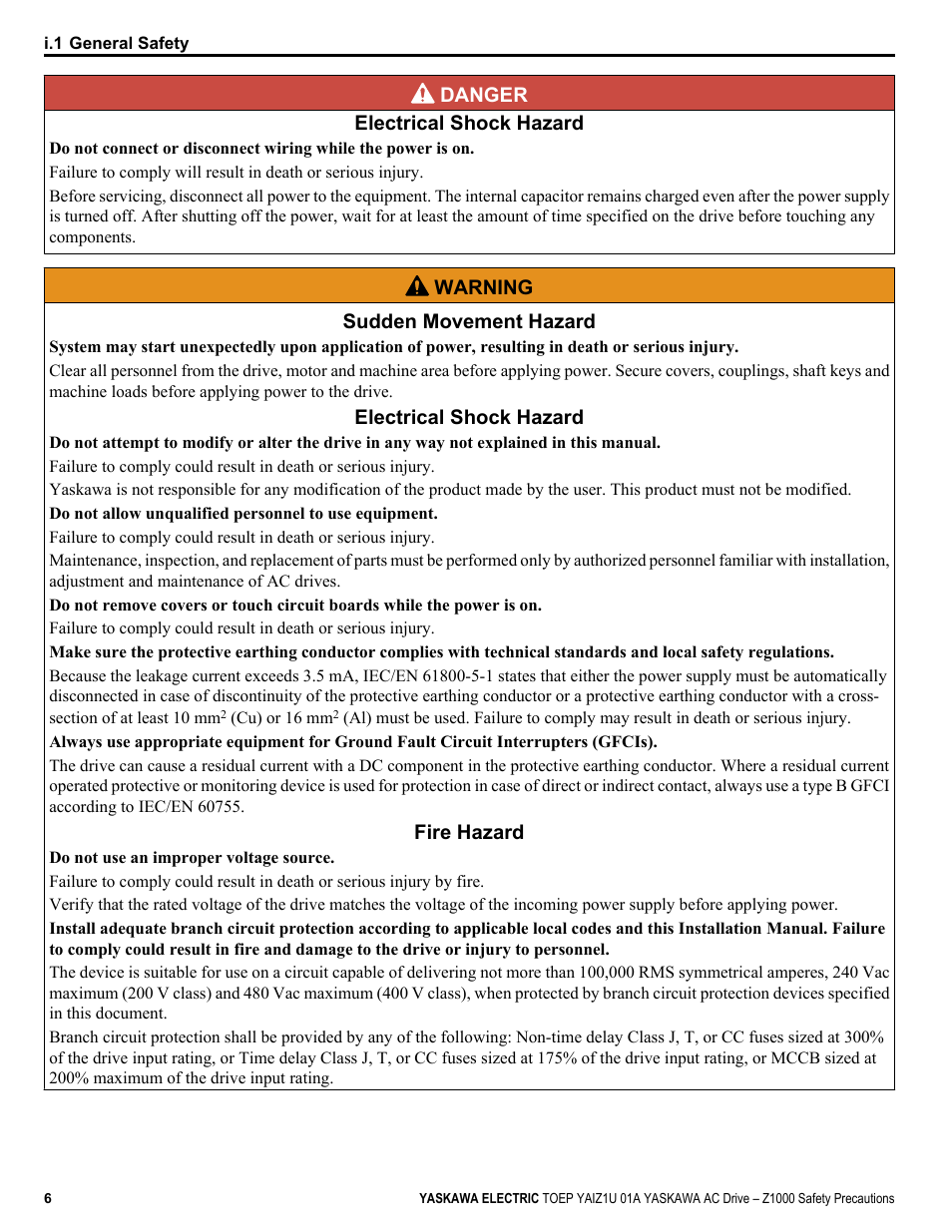 Yaskawa AC Drive Z1000 HVAC User Manual | Page 6 / 58