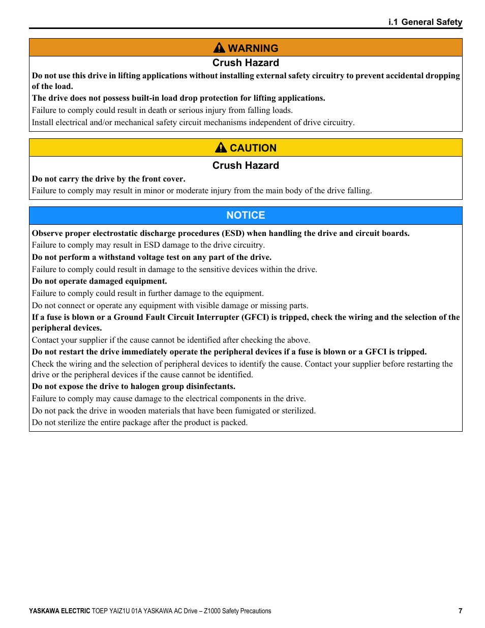 Yaskawa AC Drive Z1000 HVAC User Manual | Page 7 / 58