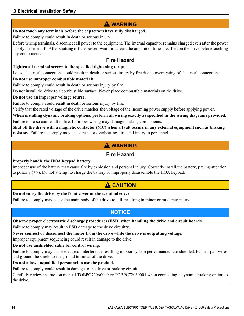 Yaskawa 600V User Manual | Page 14 / 64