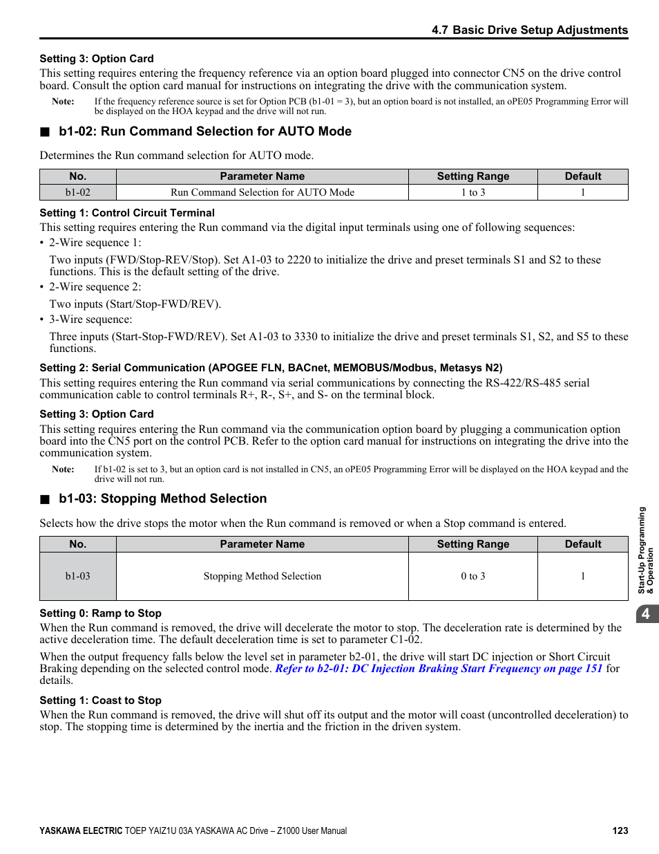 Yaskawa Z1000 AC Drive HVAC User Manual | Page 123 / 376