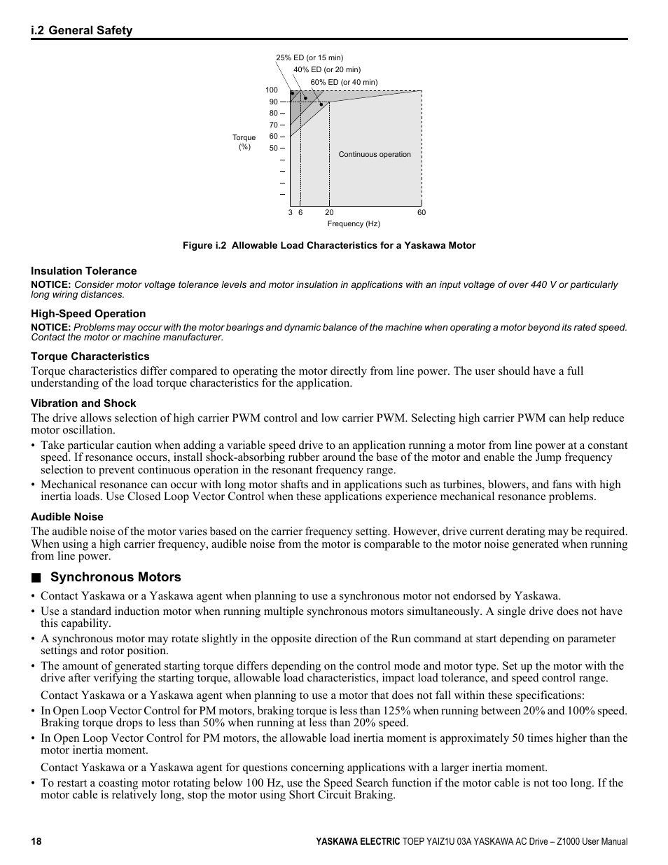 Synchronous motors | Yaskawa Z1000 AC Drive HVAC User Manual | Page 18 / 376