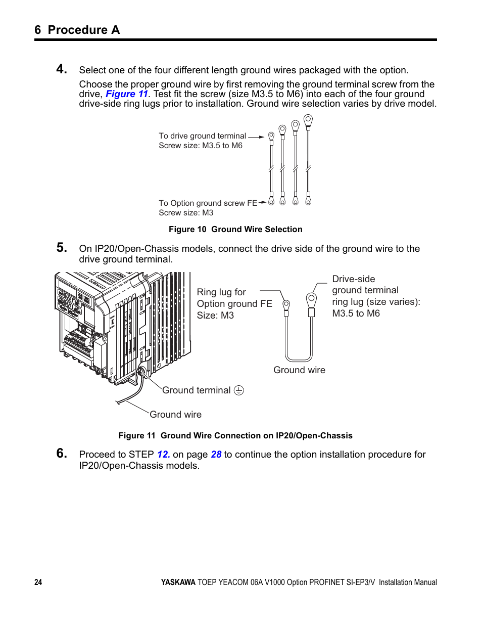 6 procedure a | Yaskawa V1000-Series Option SI-EP3/V PROFINET User Manual | Page 24 / 68