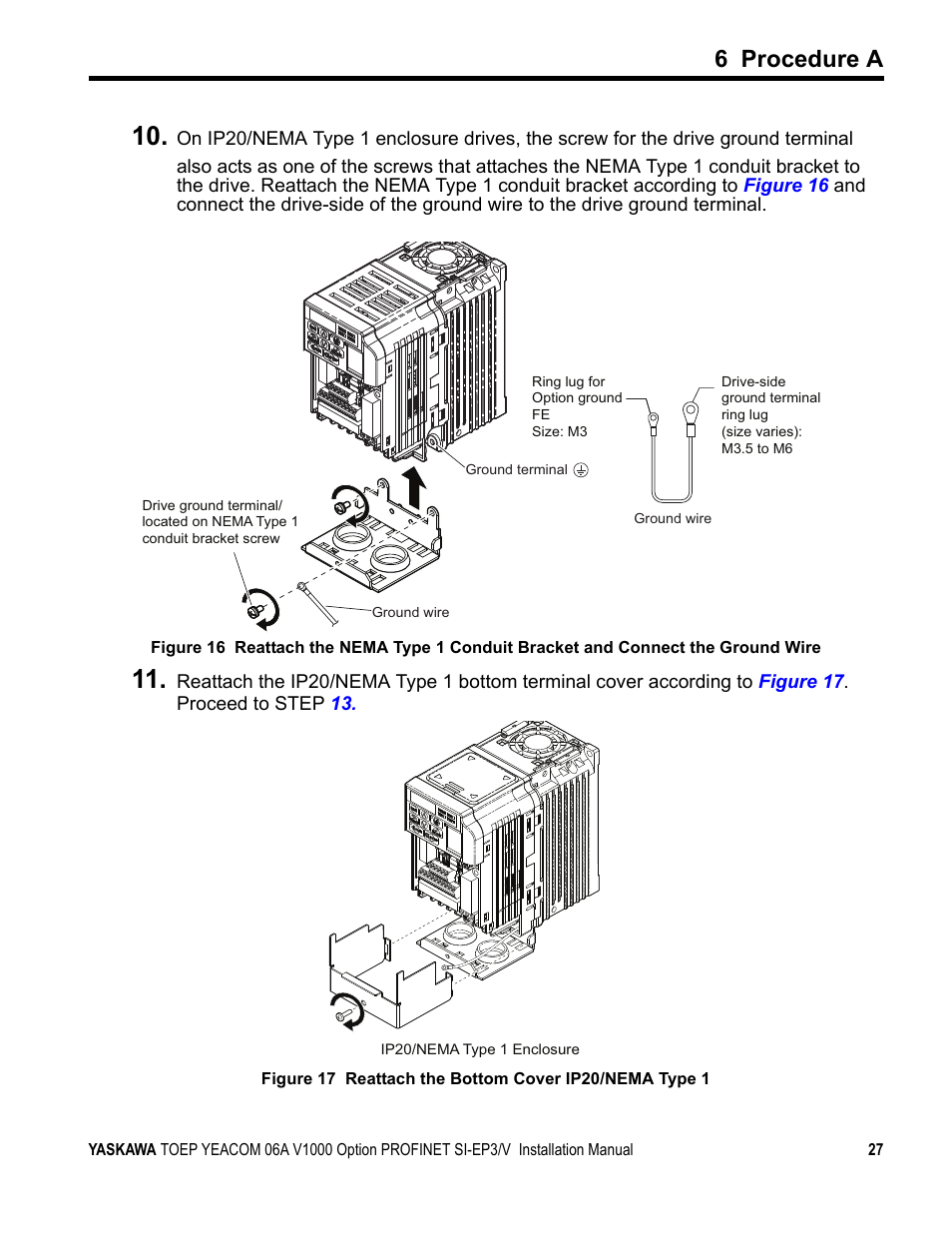 6 procedure a | Yaskawa V1000-Series Option SI-EP3/V PROFINET User Manual | Page 27 / 68