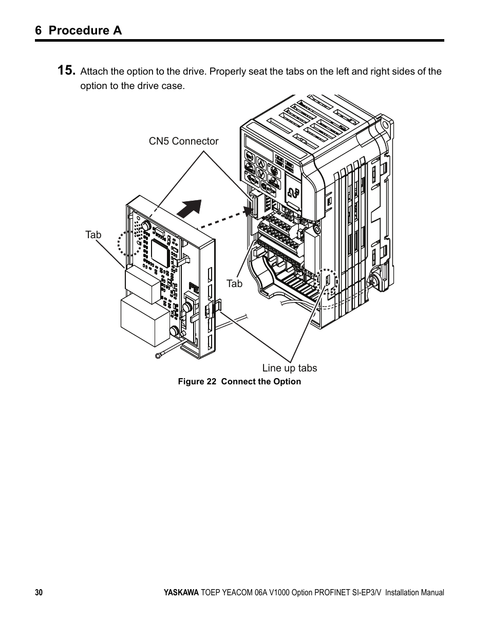 6 procedure a | Yaskawa V1000-Series Option SI-EP3/V PROFINET User Manual | Page 30 / 68