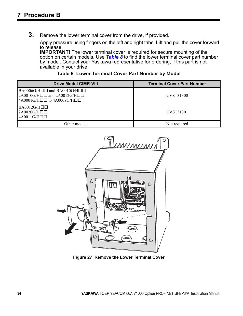 7 procedure b | Yaskawa V1000-Series Option SI-EP3/V PROFINET User Manual | Page 34 / 68