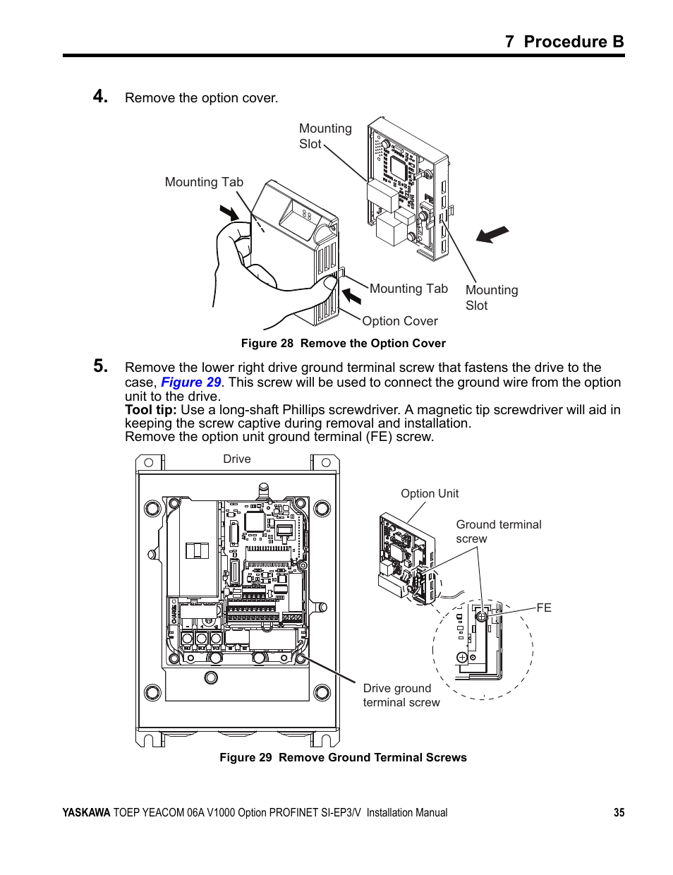 7 procedure b | Yaskawa V1000-Series Option SI-EP3/V PROFINET User Manual | Page 35 / 68
