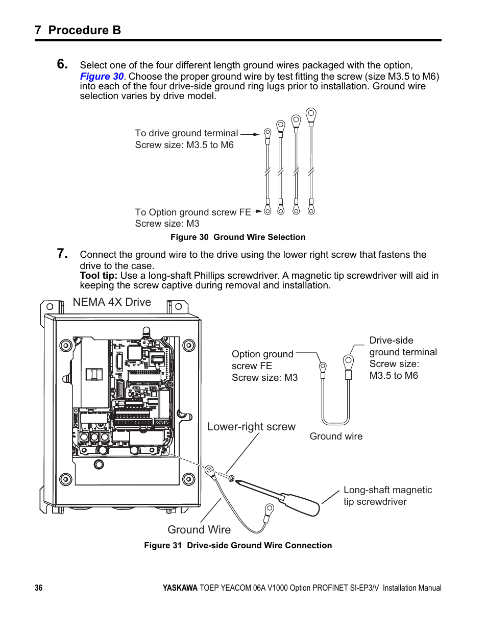 7 procedure b | Yaskawa V1000-Series Option SI-EP3/V PROFINET User Manual | Page 36 / 68