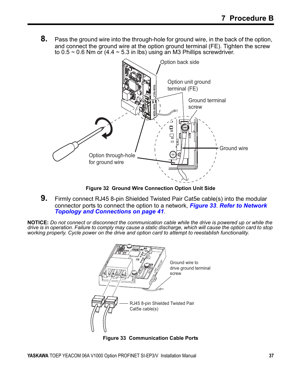 7 procedure b | Yaskawa V1000-Series Option SI-EP3/V PROFINET User Manual | Page 37 / 68