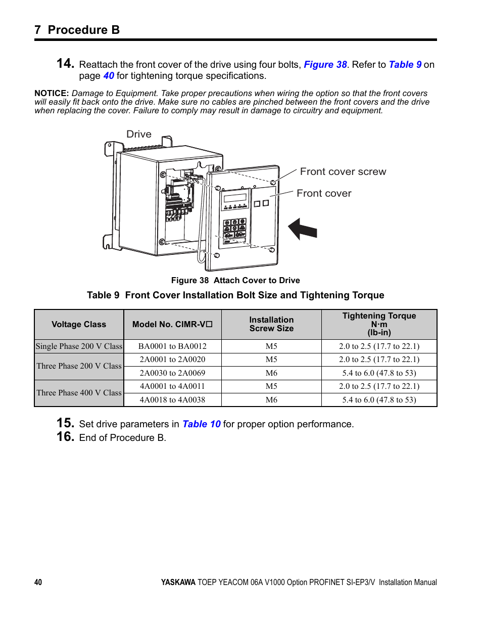 7 procedure b | Yaskawa V1000-Series Option SI-EP3/V PROFINET User Manual | Page 40 / 68