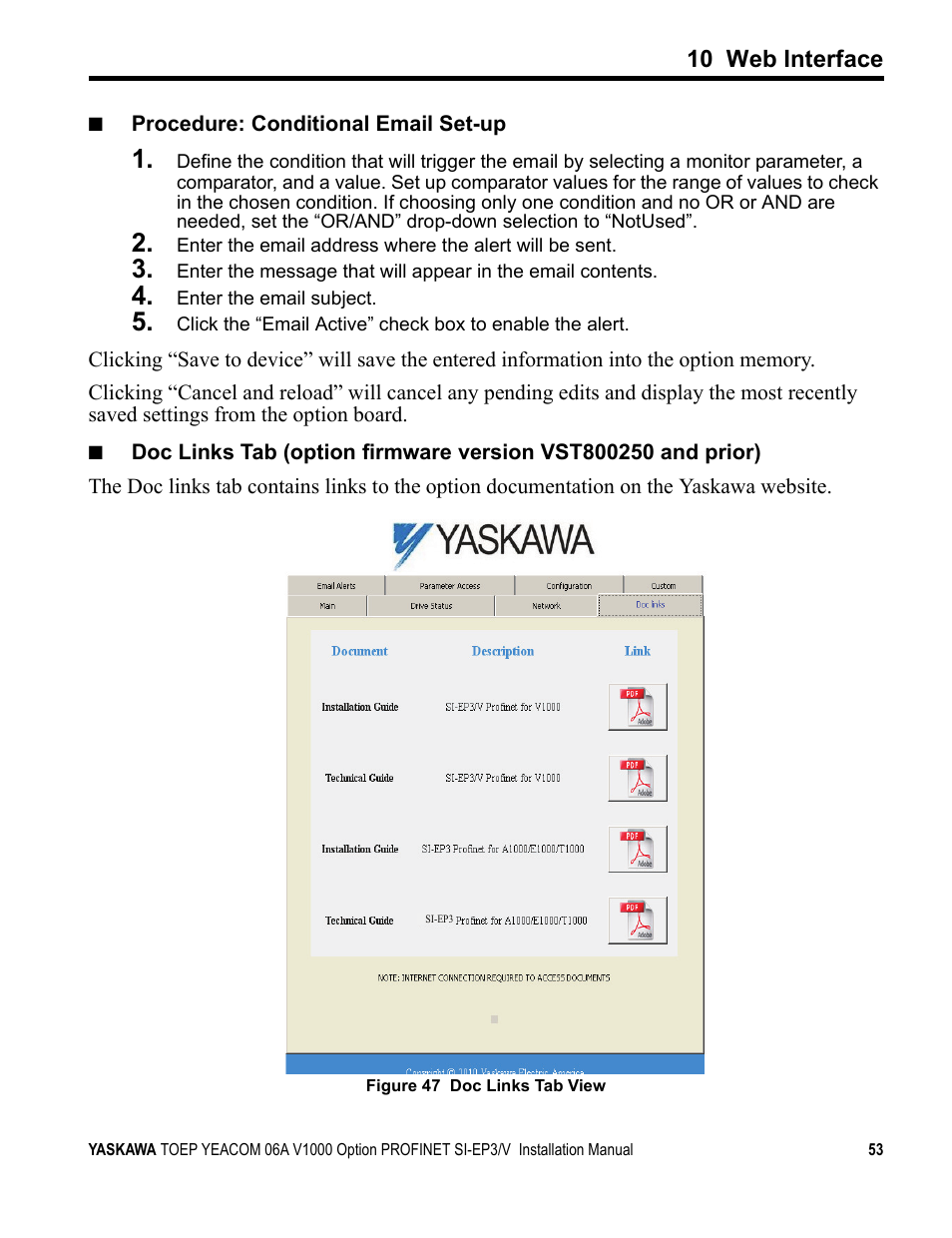 Yaskawa V1000-Series Option SI-EP3/V PROFINET User Manual | Page 53 / 68
