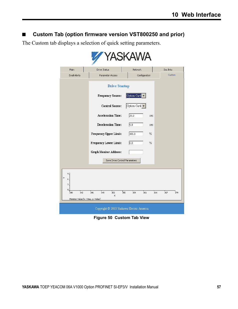 10 web interface | Yaskawa V1000-Series Option SI-EP3/V PROFINET User Manual | Page 57 / 68