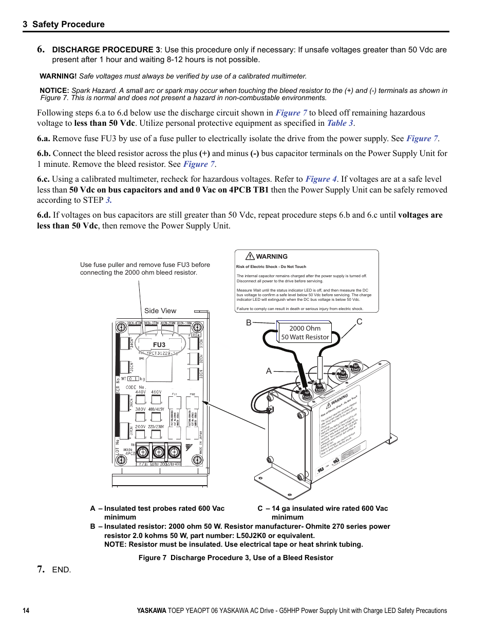 Figure 7, 3 safety procedure, Ab c | Yaskawa EUS61501X User Manual | Page 14 / 16