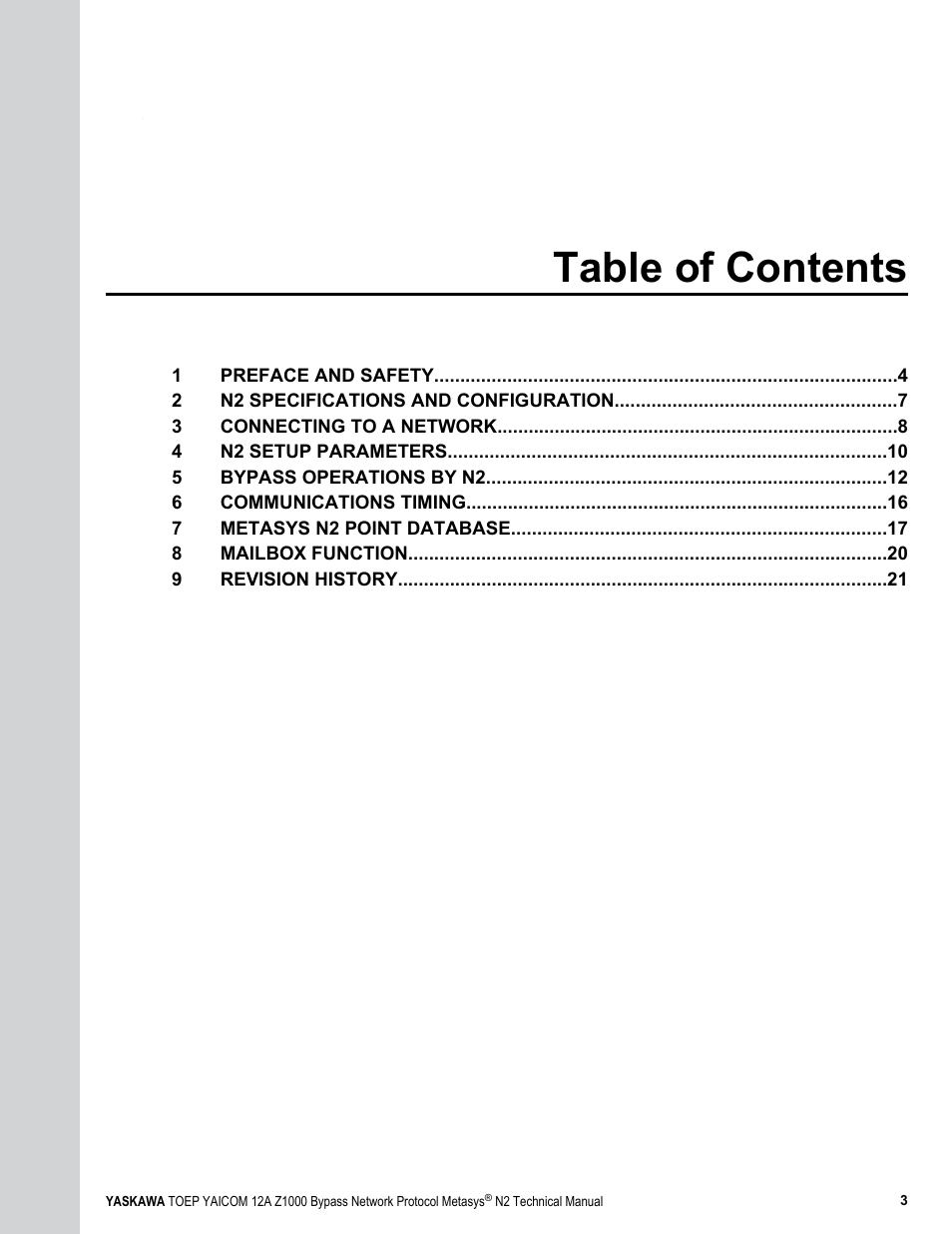 Yaskawa Metasys N2 User Manual | Page 3 / 24