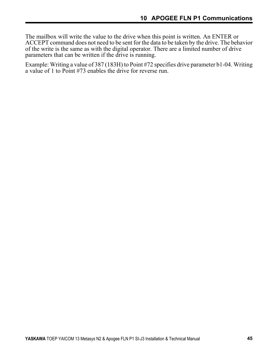 Yaskawa APOGEE FLN P1 User Manual | Page 45 / 56