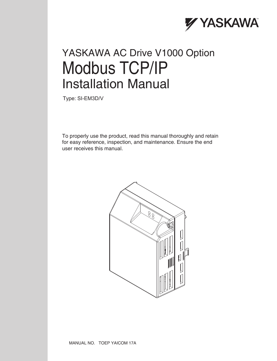 Yaskawa Modbus TCP/IP SI-EM3D/V User Manual | 56 pages