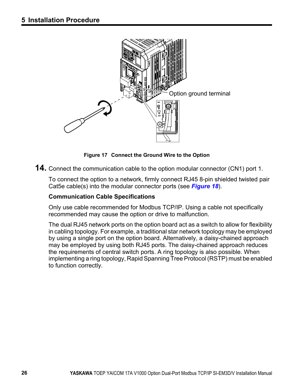 Yaskawa Modbus TCP/IP SI-EM3D/V User Manual | Page 26 / 56