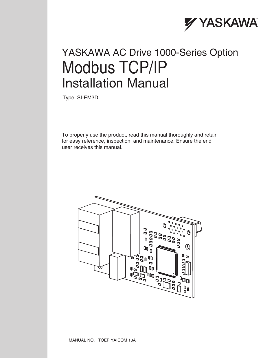 Yaskawa Modbus TCP/IP SI-EM3D User Manual | 52 pages