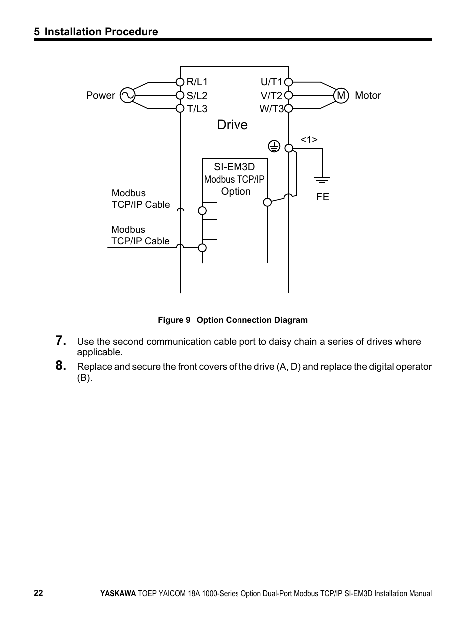 Drive | Yaskawa Modbus TCP/IP SI-EM3D User Manual | Page 22 / 52