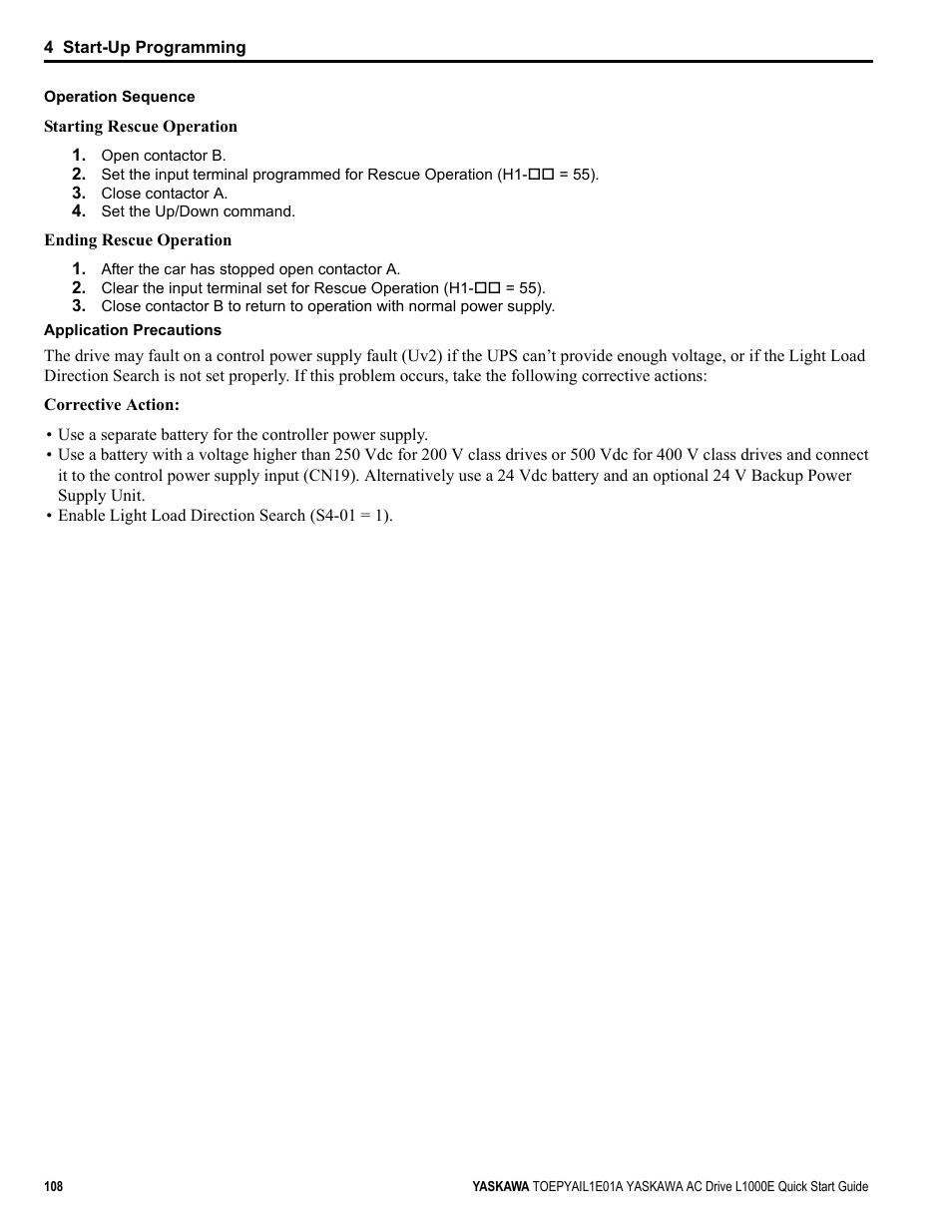 Yaskawa L1000E AC Drive CIMR-LEA User Manual | Page 108 / 236