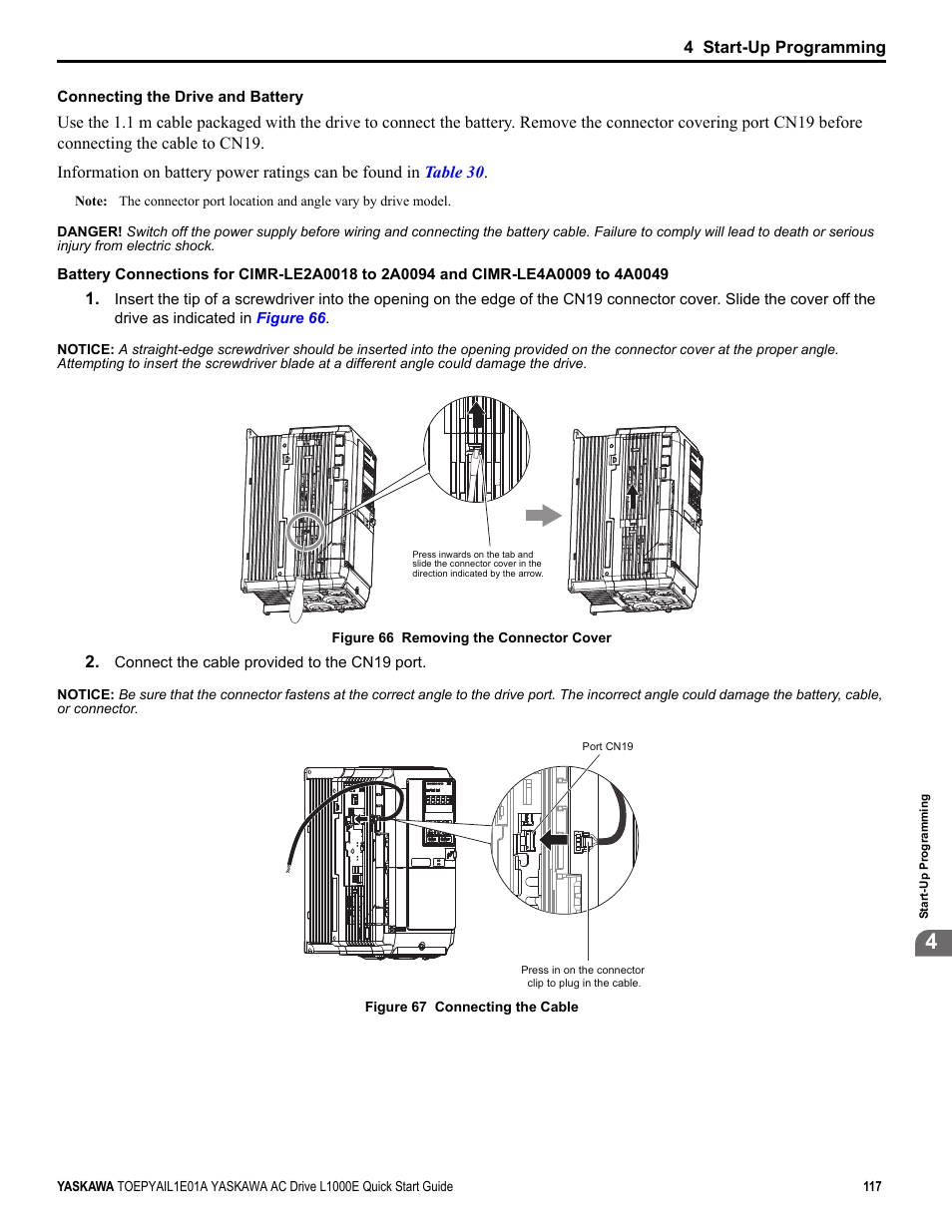 Refer to, 4 start-up programming | Yaskawa L1000E AC Drive CIMR-LEA User Manual | Page 117 / 236