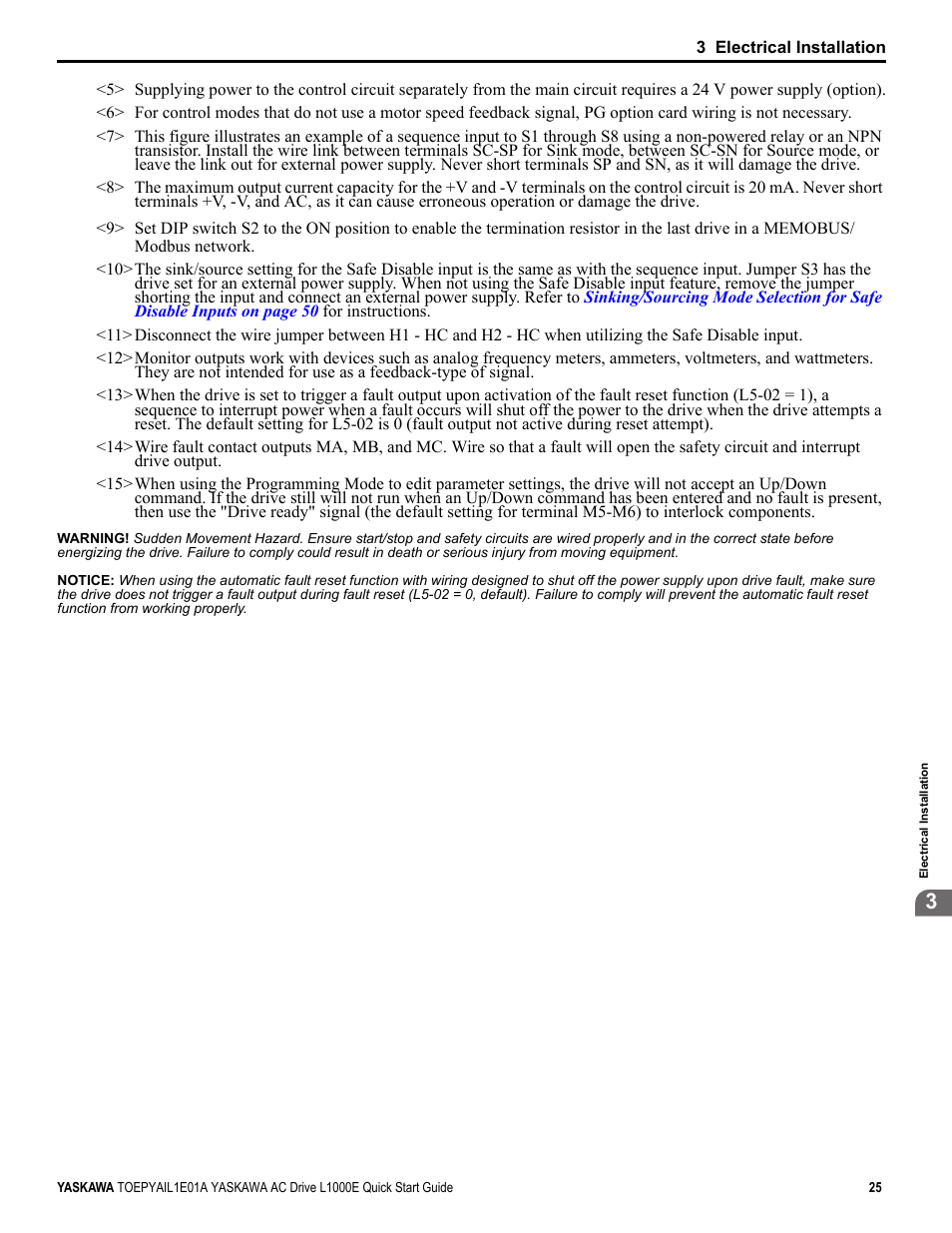 Yaskawa L1000E AC Drive CIMR-LEA User Manual | Page 25 / 236