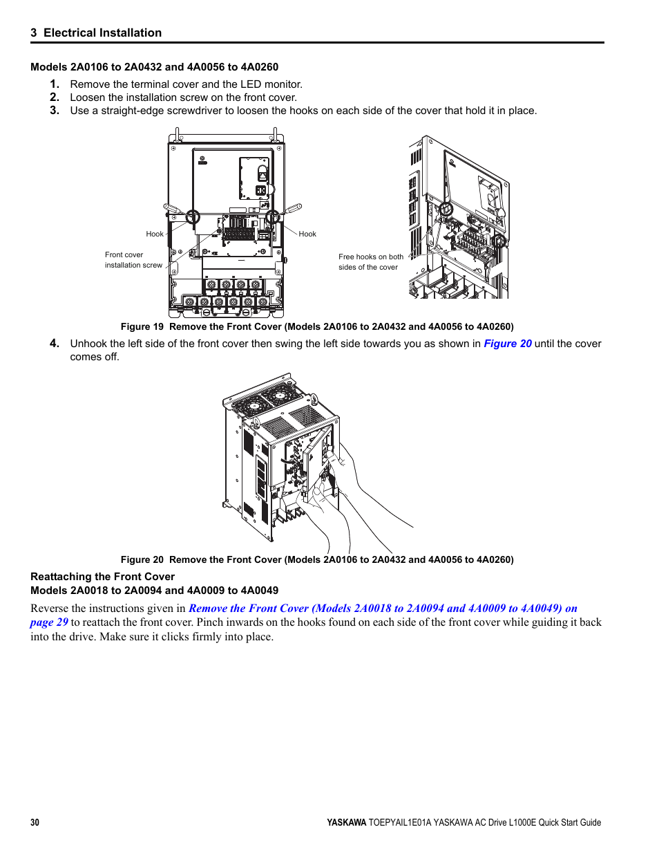Yaskawa L1000E AC Drive CIMR-LEA User Manual | Page 30 / 236