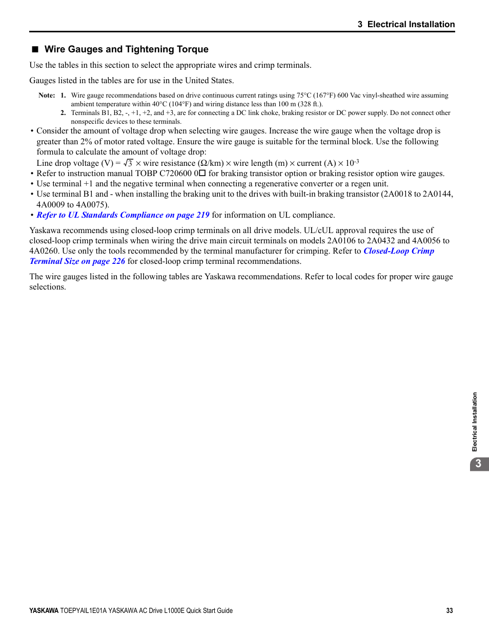 Yaskawa L1000E AC Drive CIMR-LEA User Manual | Page 33 / 236