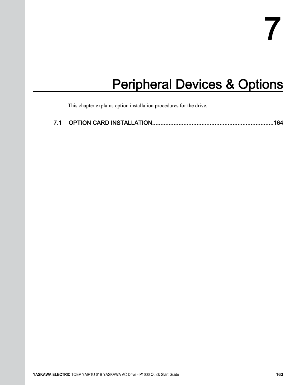 Peripheral devices & options | Yaskawa CIMR-PUxA User Manual | Page 163 / 256