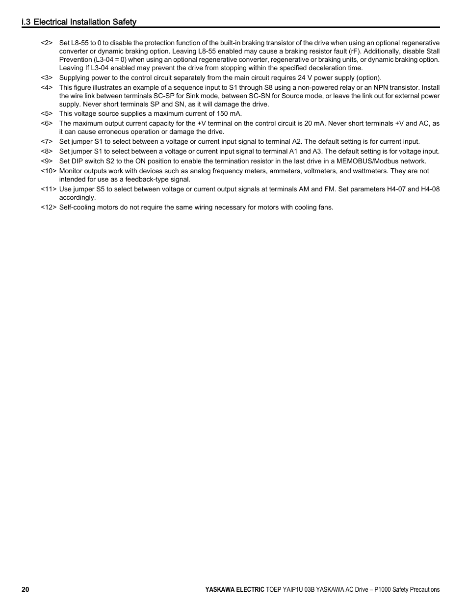 Yaskawa CIMR-PU User Manual | Page 20 / 74