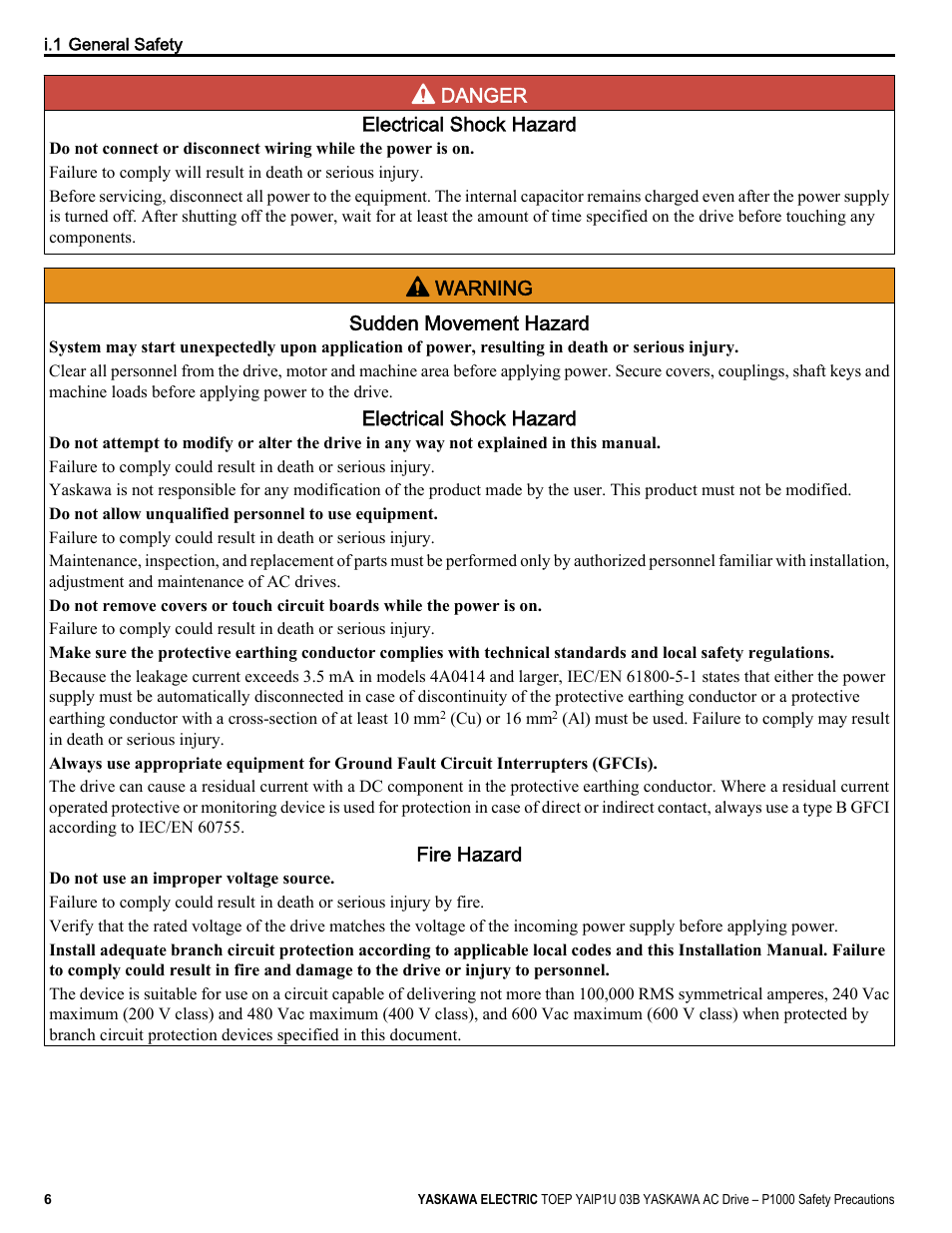 Yaskawa CIMR-PU User Manual | Page 6 / 74